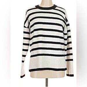 Striped Black and Cream Women's Sweater